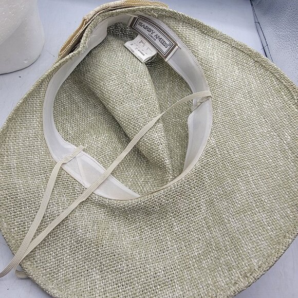 Hardy Amies London Womens Beige Lace Trim Straw Hat Summer Casual Size 57 Cm - Picture 7 of 10